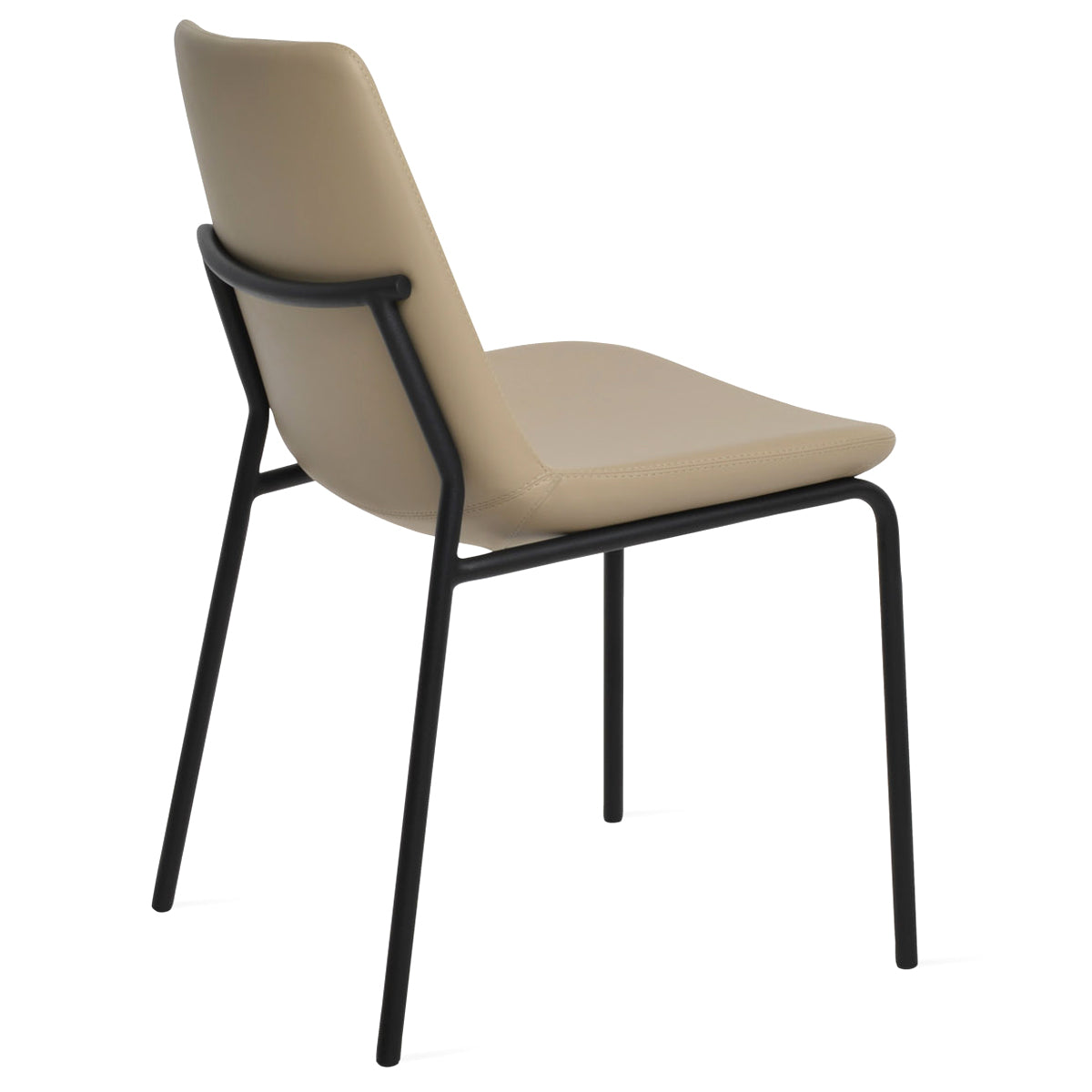Eiffel Harris Dining Chair by SohoConcept, showing back view of eiffel harris dining chair in black finish/wheat ppm-s.