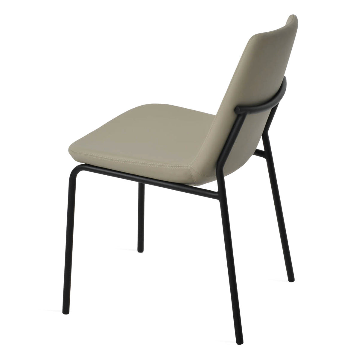 Eiffel Harris Dining Chair by SohoConcept, showing back view of eiffel harris dining chair in black finish/bone ppm.