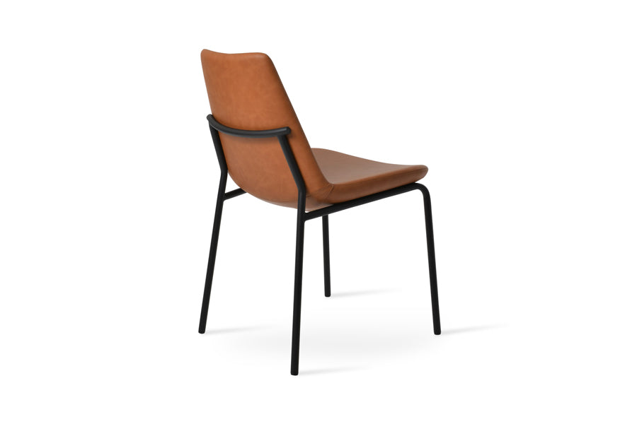 Eiffel Harris Dining Chair by SohoConcept, showing back view of eiffel harris dining chair in black finish/caramel ppm.