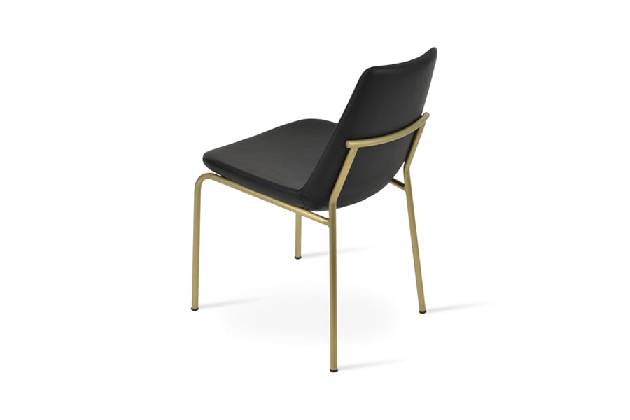 Eiffel Harris Dining Chair by SohoConcept, showing back view of eiffel harris dining chair in brass finish/black ppm.
