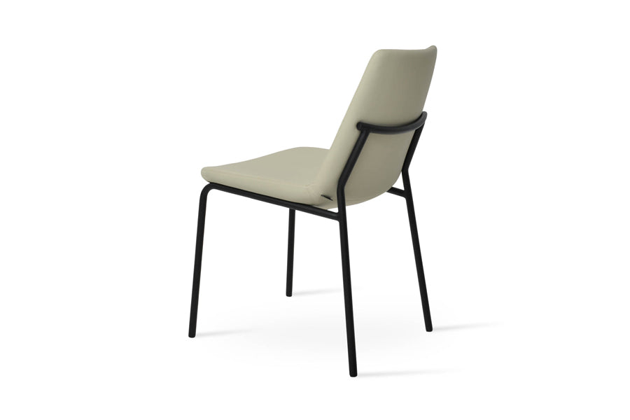 Eiffel Harris Dining Chair by SohoConcept, showing back view of eiffel harris dining chair in black finish/cream ppm.