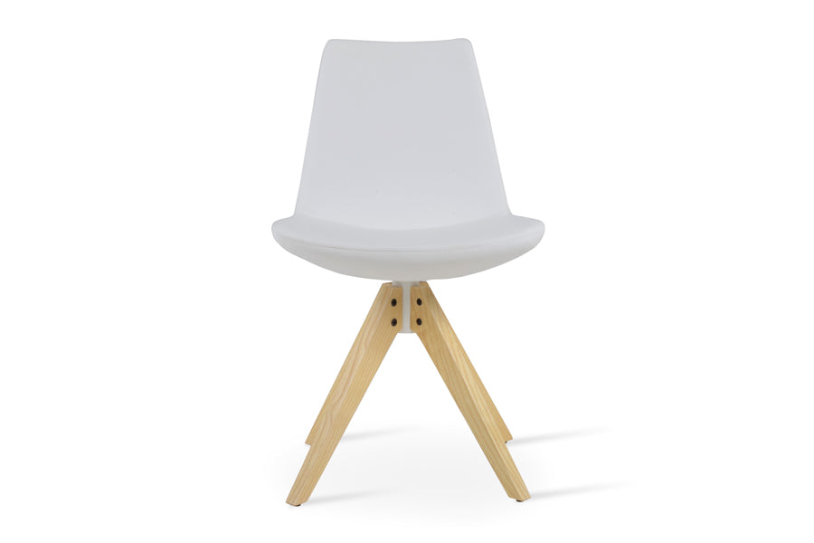 Eiffel Pyramid Swivel Dining Chair by SohoConcept, showing front view of pyramid swivel dining chair.