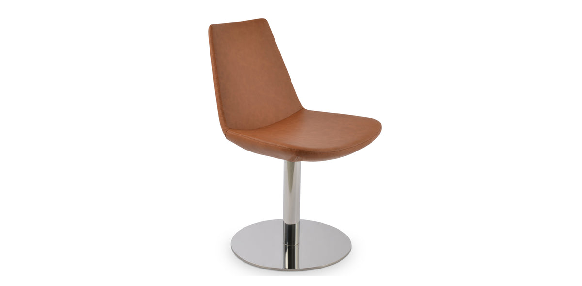 Eiffel Round Swivel Chair by SohoConcept, showing angle view of round swivel chair.