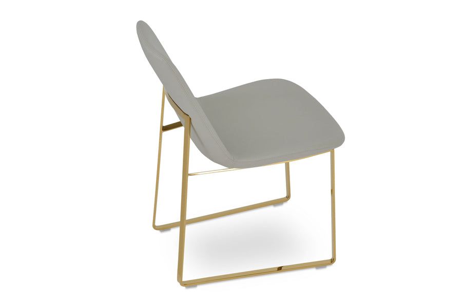 Eiffel Sled Chair by SohoConcept, showing angle view of sled chair.