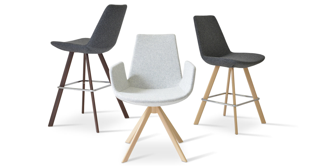 Eiffel Sword Bar Stool by SohoConcept, showing sword counter/bar stools and an arm sword chair in group.