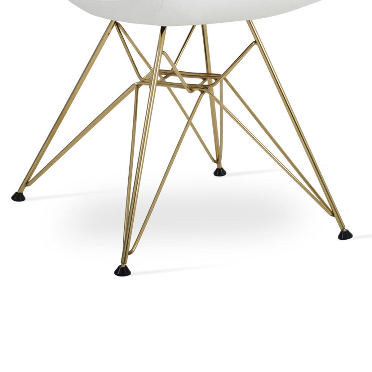Eiffel Tower Chair-Leather by SohoConcept, showing closeup view of eiffel tower chair-leather in gold brass finish.