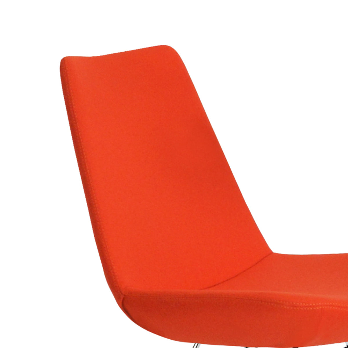 Eiffel Tower Chair-Leather by SohoConcept, showing closeup view of eiffel tower chair-leather in camira blazer orange wool.