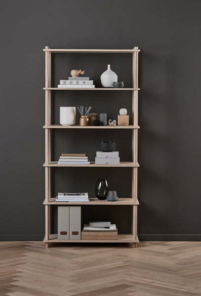 Elevate Shelf by Woud, showing front view of shelf in live shot.