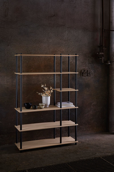 Elevate Shelf by Woud, showing angle view of shelf in live shot.