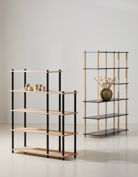 Elevate Shelf by Woud, showing angle view of shelf in live shot.