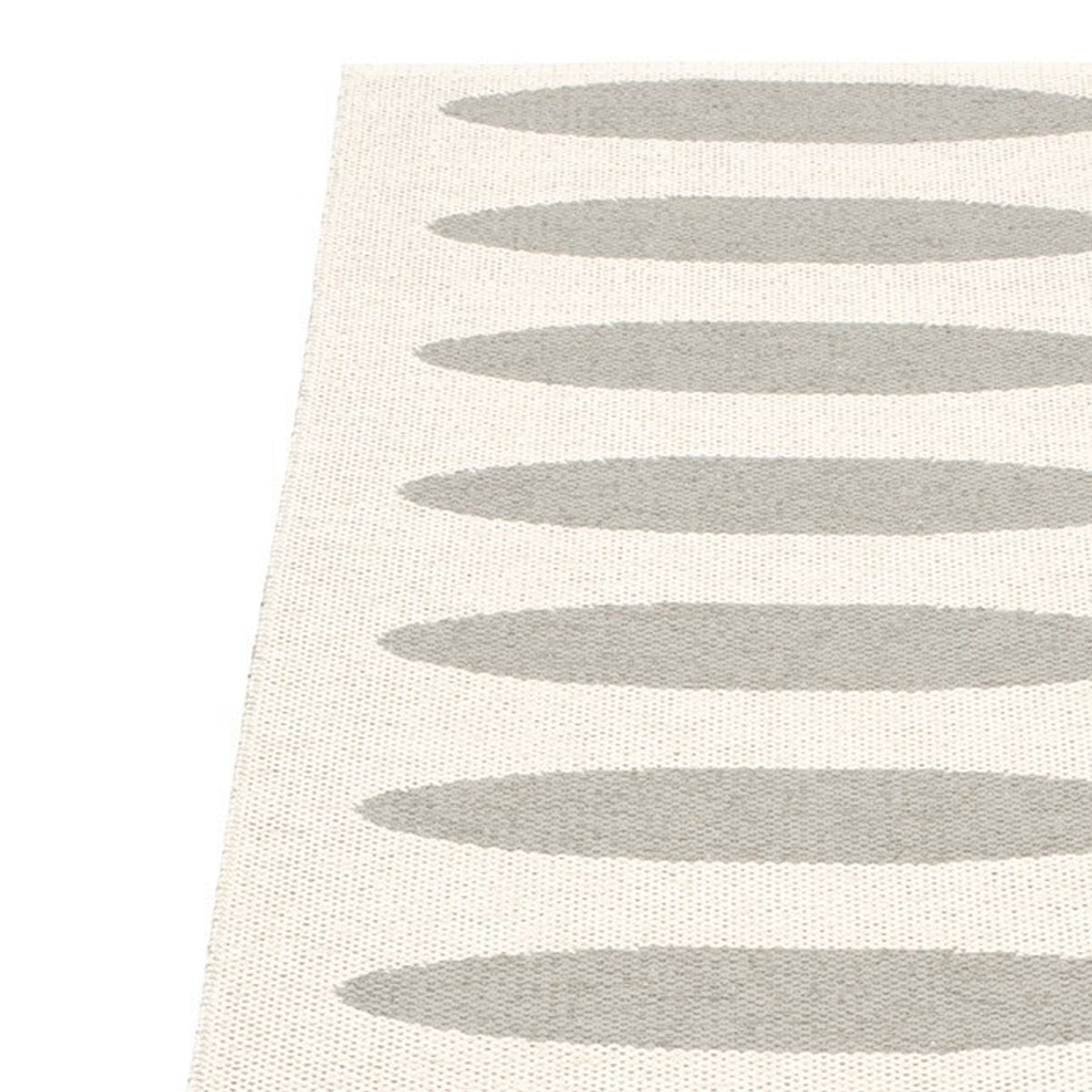 Ella Warm Grey & Vanilla Runner Rug by Pappelina, showing closeup view of ella warm grey & vanilla runner rug