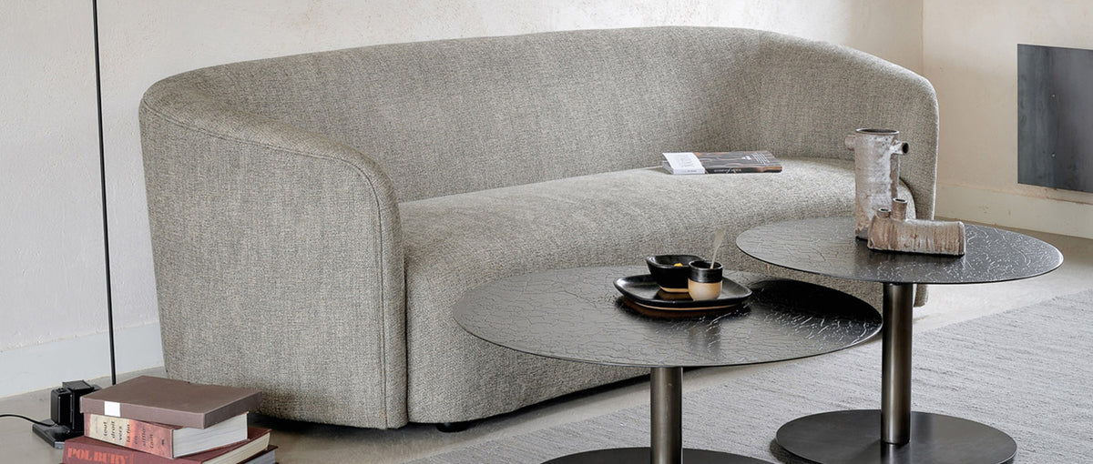 Ellipse 3 Seater Sofa by Ethnicraft, showing of ellipse 3 seater sofa in live shot.
