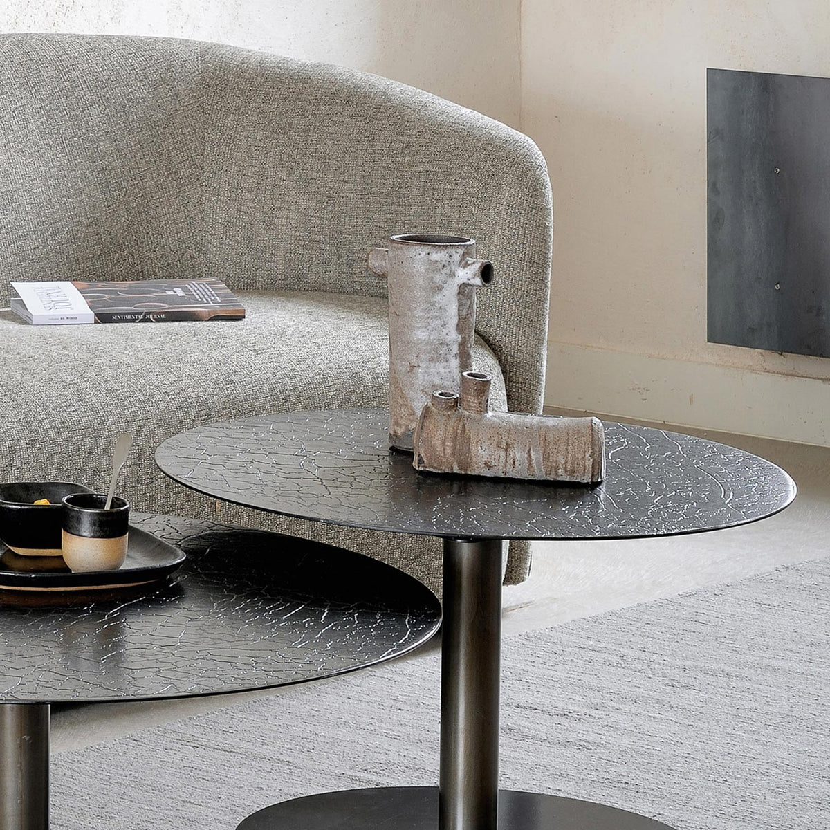 Ellipse 3 Seater Sofa by Ethnicraft, showing of ellipse 3 seater sofa in live shot.
