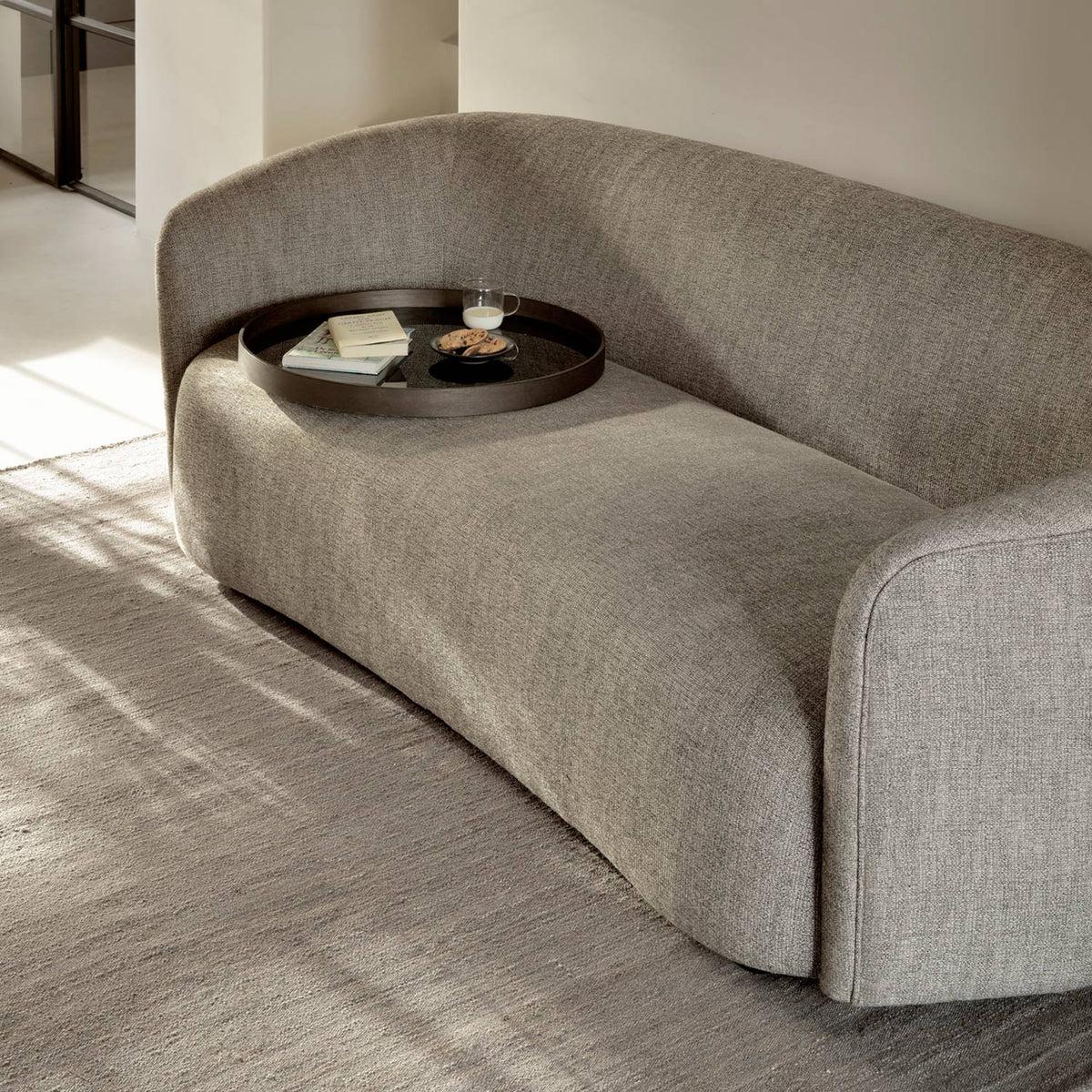 Ellipse 3 Seater Sofa by Ethnicraft, showing of ellipse 3 seater sofa in live shot.