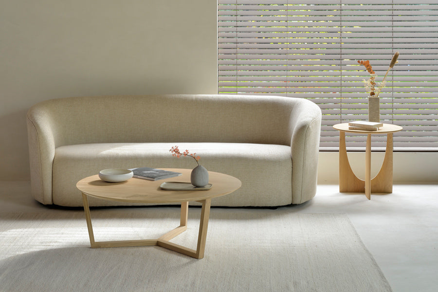 Ellipse 3 Seater Sofa by Ethnicraft, showing of ellipse 3 seater sofa in live shot.