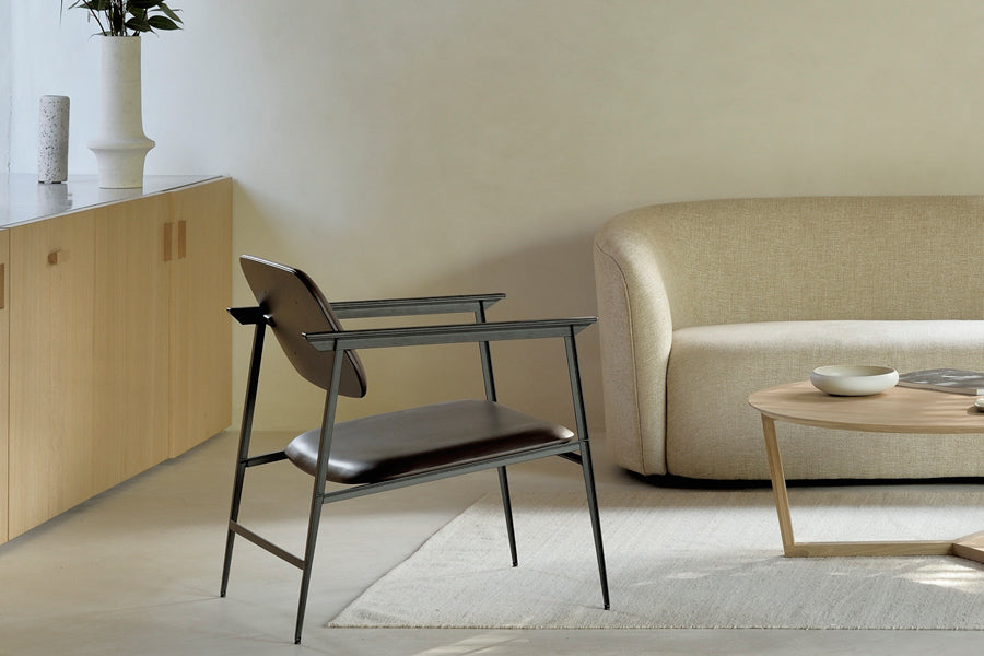 Ellipse 3 Seater Sofa by Ethnicraft, showing of ellipse 3 seater sofa in live shot.