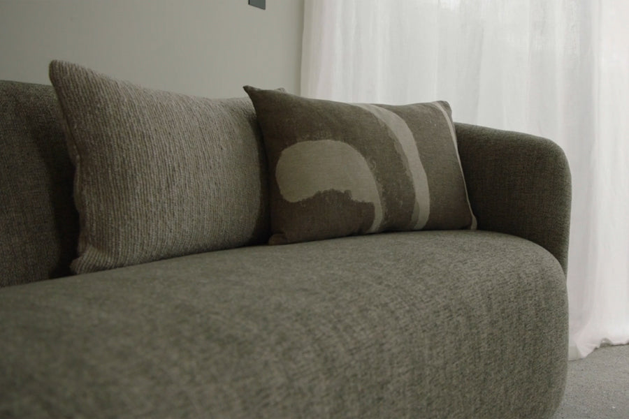 Ellipse 3 Seater Sofa by Ethnicraft, showing of ellipse 3 seater sofa in live shot.