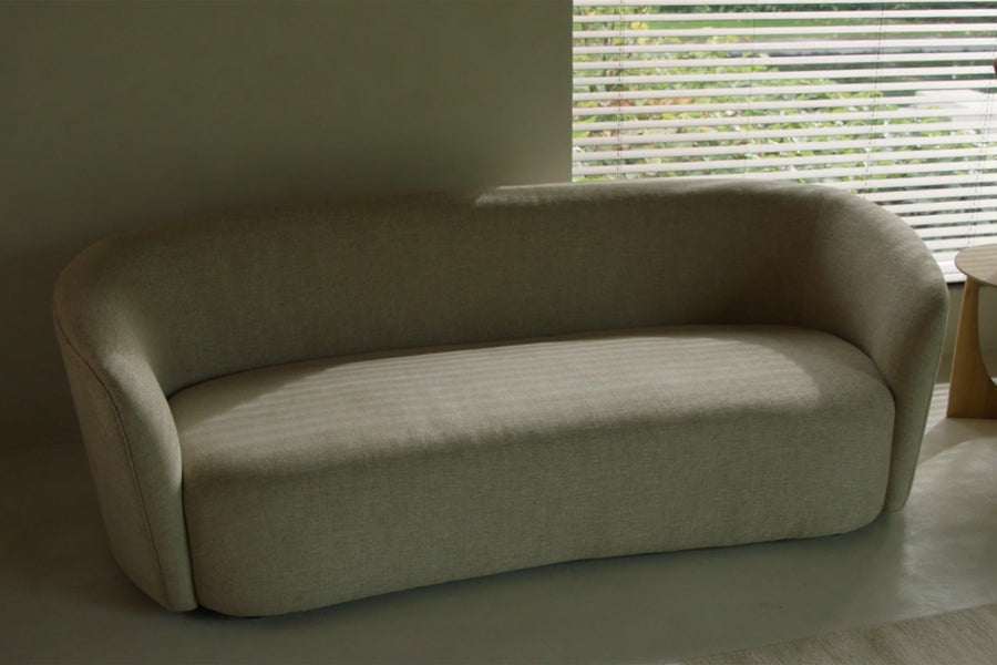 Ellipse 3 Seater Sofa by Ethnicraft, showing of ellipse 3 seater sofa in live shot.