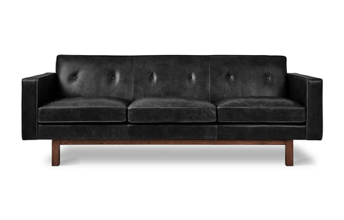 Embassy Sofa by Gus Modern - Saddle Black Leather.