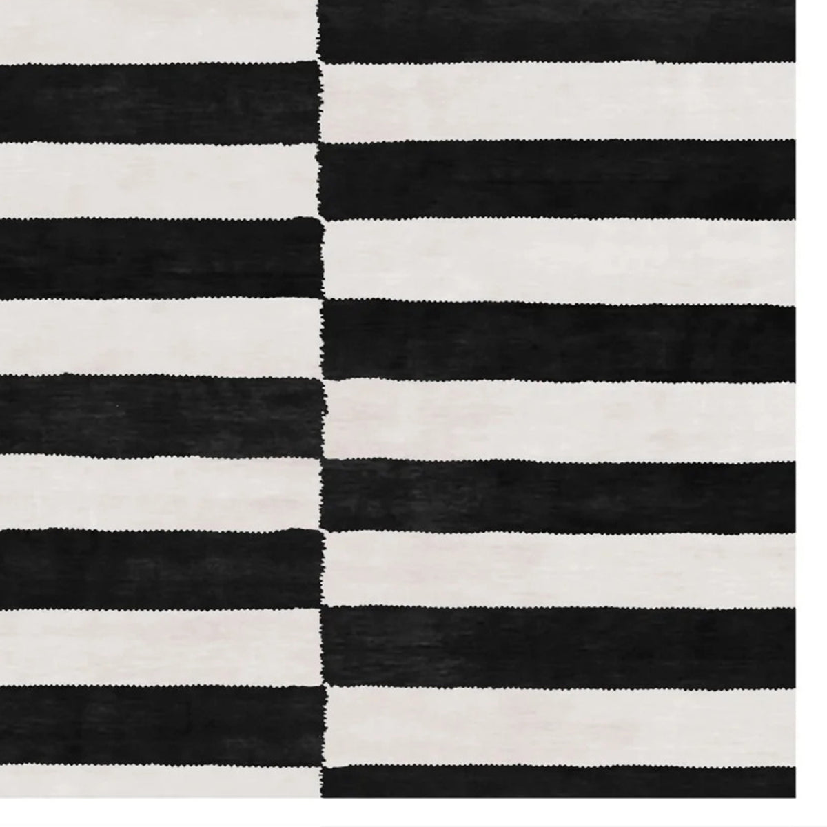 Enamonzo EO150 Rug by Second Studio, showing closuep view of enamonzo eo150 rug by second studio in black & off white.