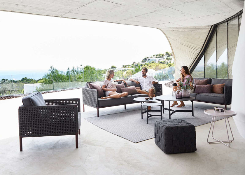 Encore Lounge Chair by Cane-Line, showing encore lounge chair in live shot.