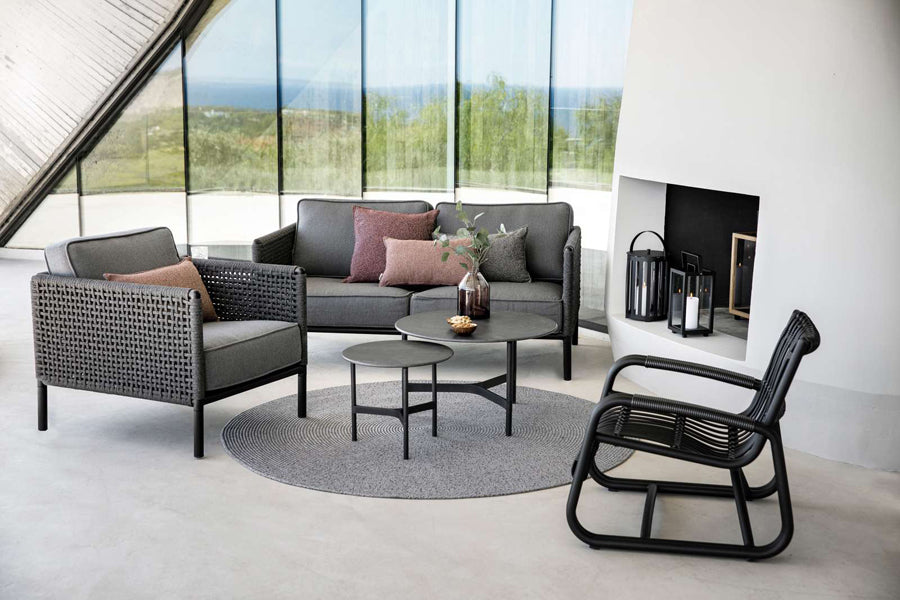 Encore Lounge Chair by Cane-Line, showing encore lounge chair in live shot.