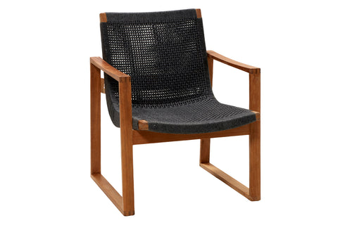 Endless Outdoor Lounge Chair by Cane-Line - Teak/Dark Grey Soft Rope.