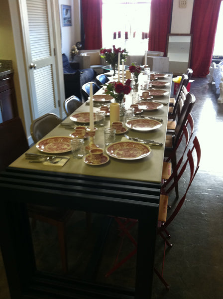 James De Wulf Engagement Dining Table by De Wulf, showing engagement dining table in live shot.