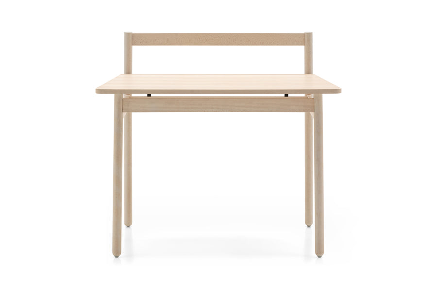 Ens Desk by Connubia, showing front view of ens desk in bleached beech beechwood frame/bleached beech beechwood top.