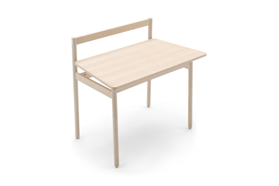 Ens Desk by Connubia, showing top view of ens desk in bleached beech beechwood frame/bleached beech beechwood top.