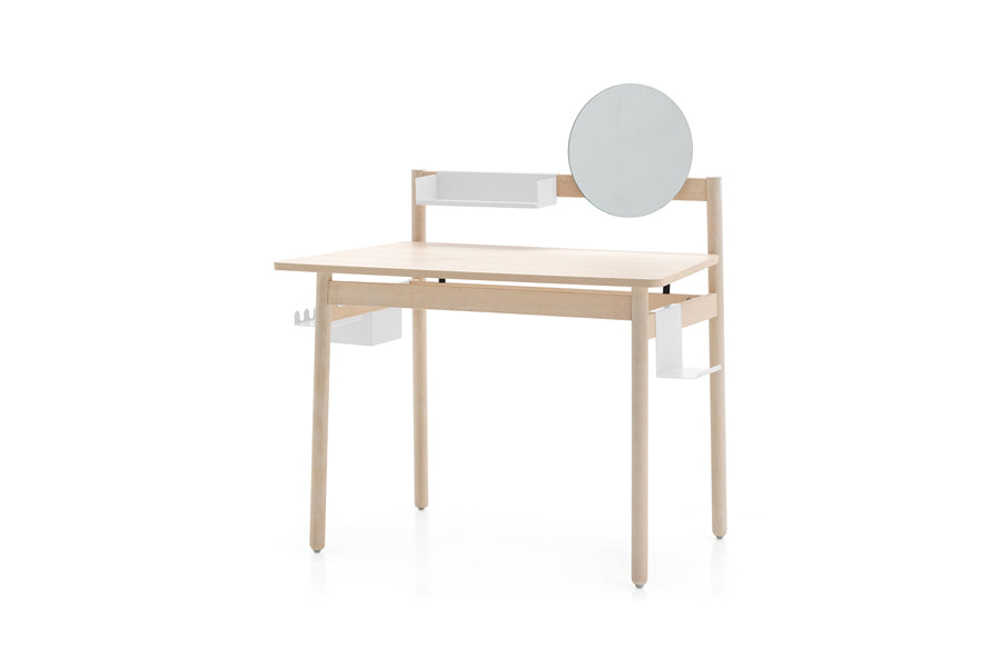 Ens Shelf Accessory by Connubia, showing ens shelf accessory in matt optic white with other accessories.