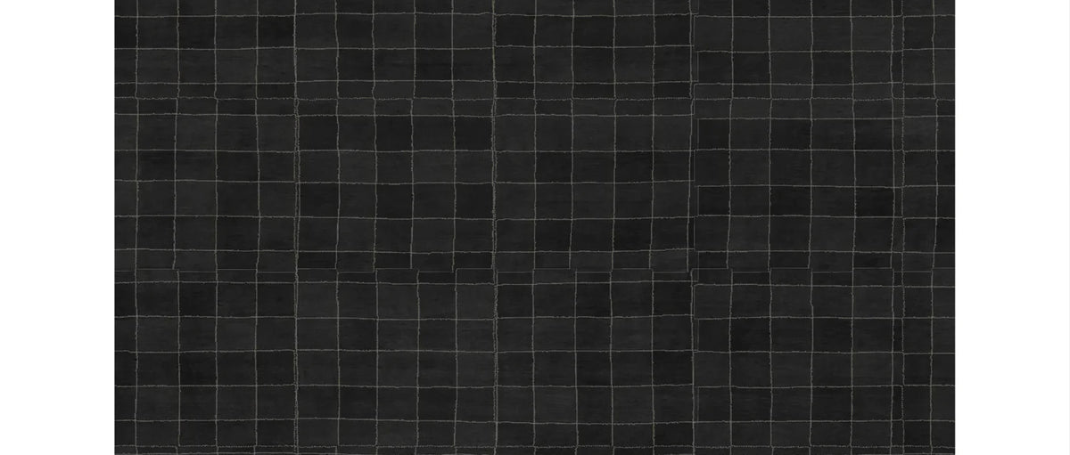 Envie EE100 Rug by Second Studio, showing closeup view of envie ee100 rug by second studio in black & charcoal.