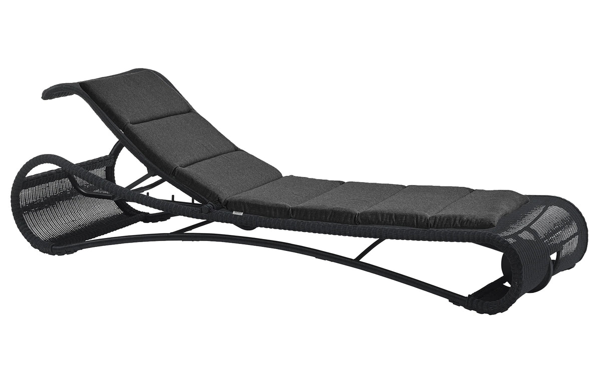 Escape Sunbed by Cane-Line - Black Fiber Weave, Black Natte Cushion.
