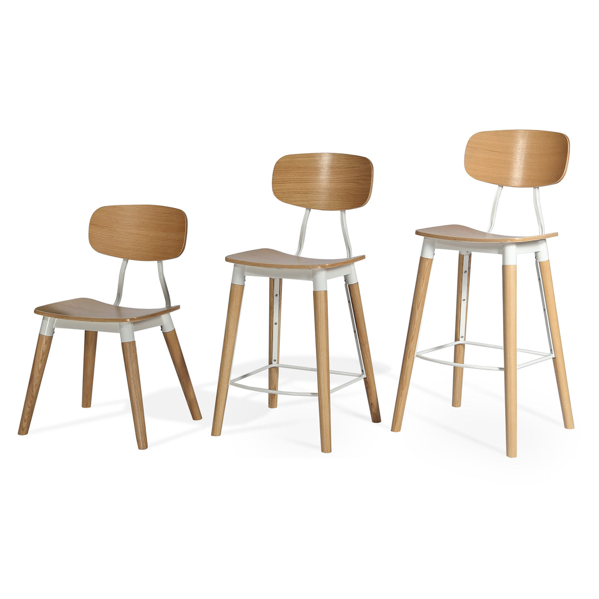 Esedra Chair by SohoConcept, showing three dining chairs in same angles.