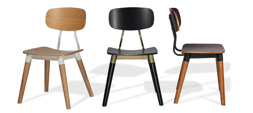 Esedra Dining Chair by SohoConcept, showing three dining chairs in different angles.