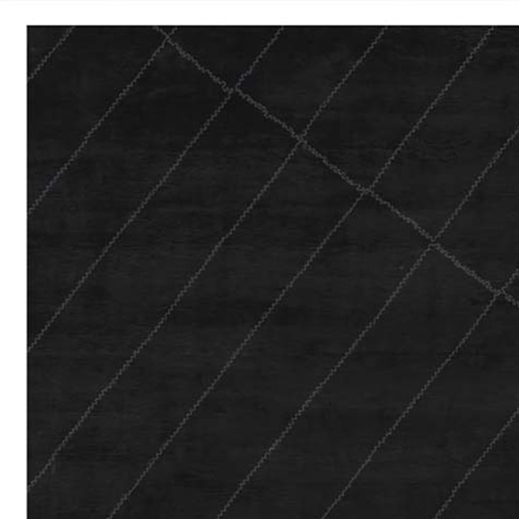 Esporlatu EU100 Rug by Second Studio, showing closeup view of esporlatu eu100 rug by second studio in black & grey.