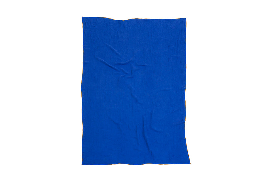 Evy Throws/Cushions by Brita, showing evy throws/cushions in cobalt evy woven recycled cotton.