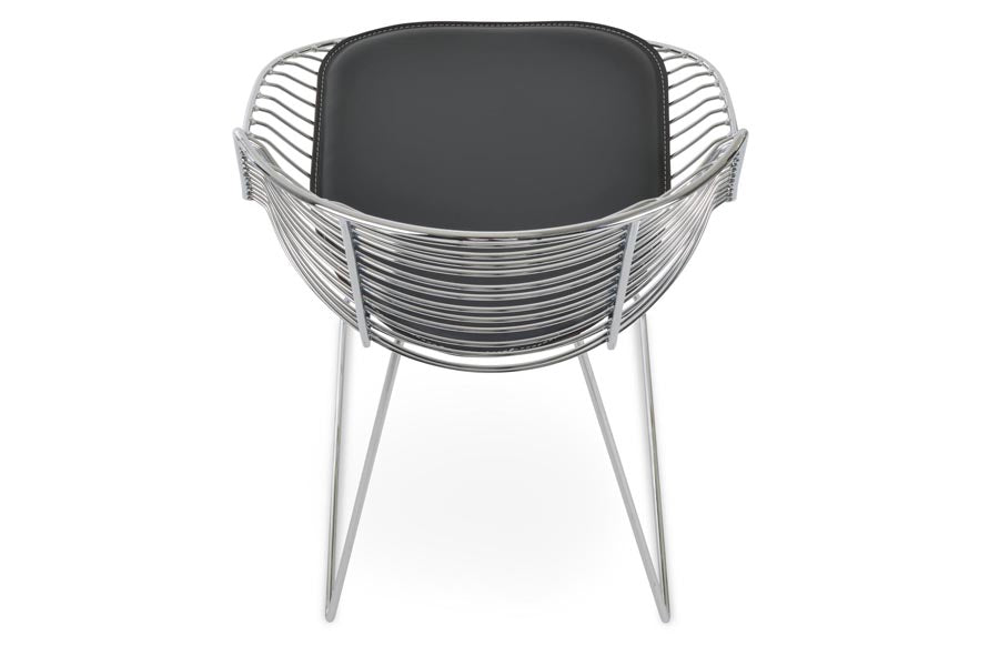 Tiger Wire Bar Stool by SohoConcept, showing back view of tiger wire bar stool.
