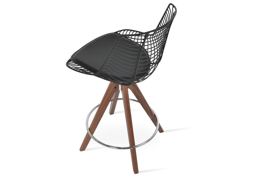 Tiger Pyramid Swivel Stool by SohoConcept, showing side view of tiger pyramid swivel stool.