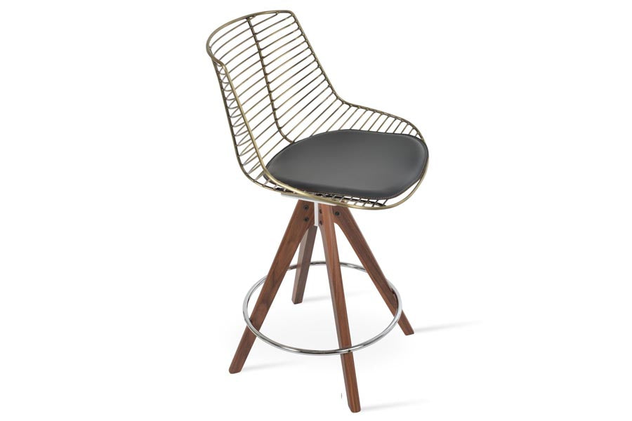 Tiger Pyramid Swivel Stool by SohoConcept, showing side view of tiger pyramid swivel stool.