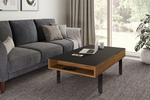 Reveal Lift Coffee Table by BDI, showing reveal - lift coffee table in live shot.