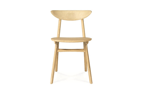 Eye Dining Chair by Ethnicraft, showing front view of eye dining chair in oak wood.