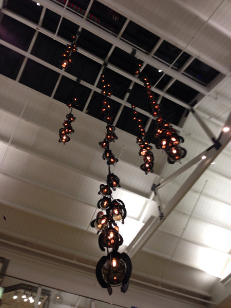 James De Wulf Falling Flowers Chandelier by De Wulf, showing falling flowers chandeliers in live shot.