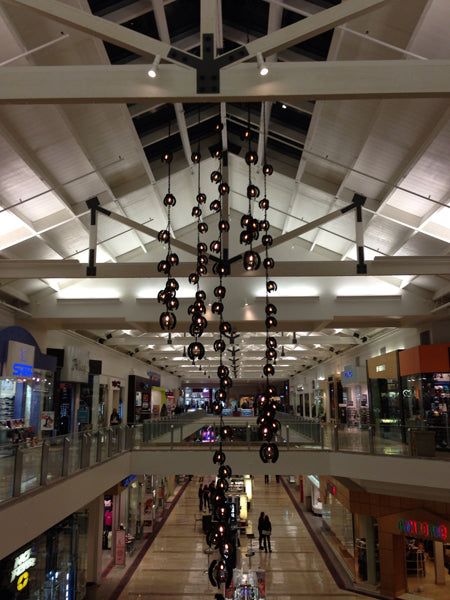 James De Wulf Falling Flowers Chandelier by De Wulf, showing falling flowers chandeliers in live shot.