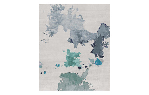 Fiave FE100 Rug by Second Studio - Grey & Shades of Turquoise.