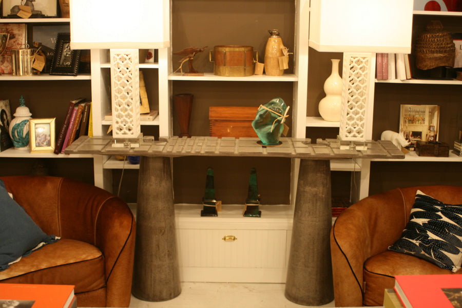 James De Wulf Fibonacci Locking Console Table by De Wulf, showing fibonacci locking console table in live shot.