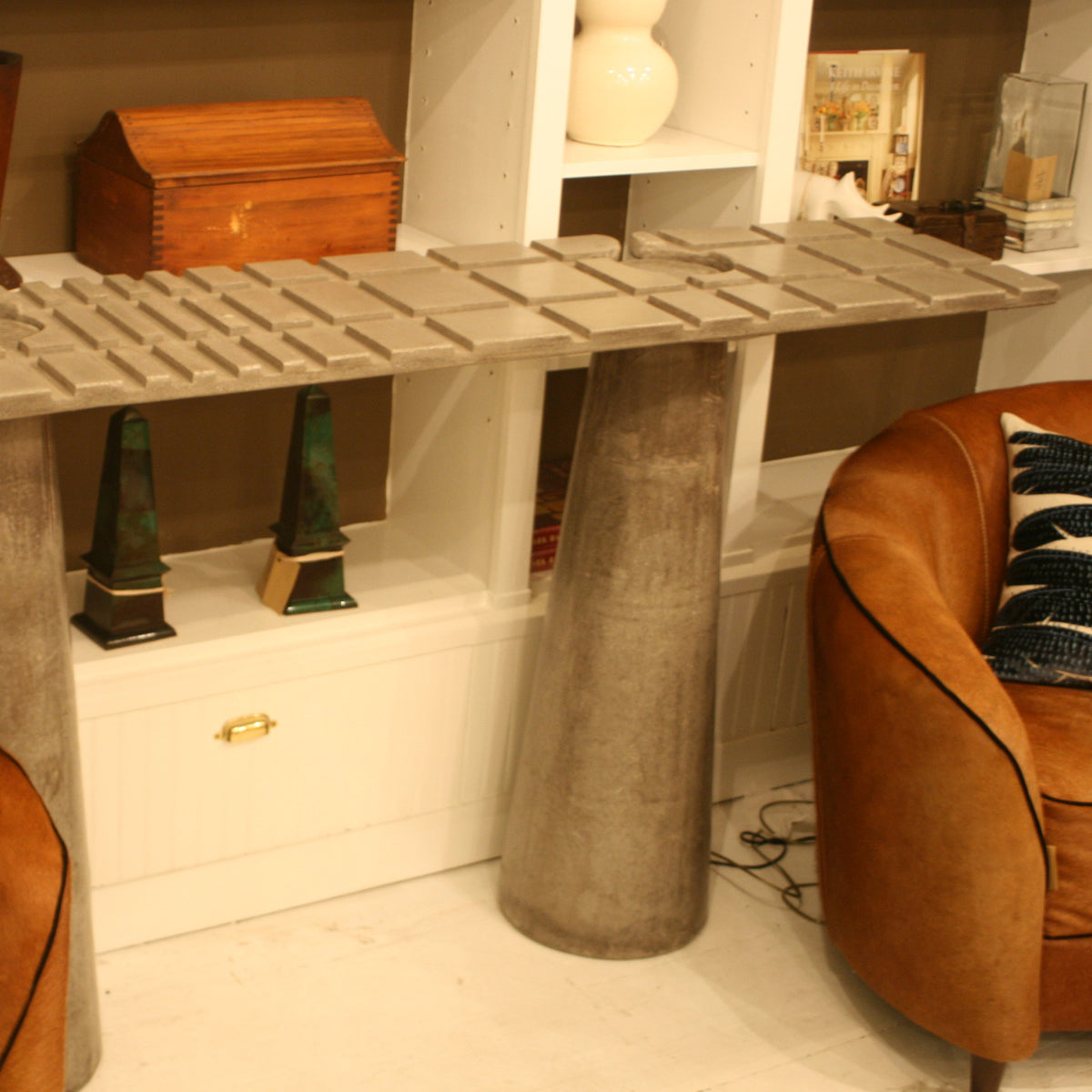James De Wulf Fibonacci Locking Console Table by De Wulf, showing fibonacci locking console table in live shot.