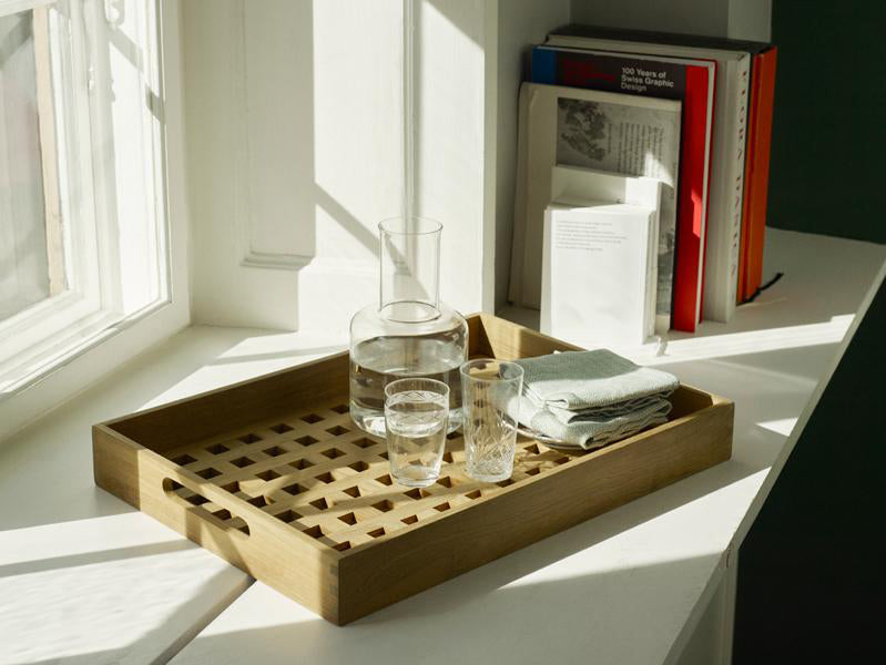 Fionia Tray by Skagerak, showing fionia tray in live shot.