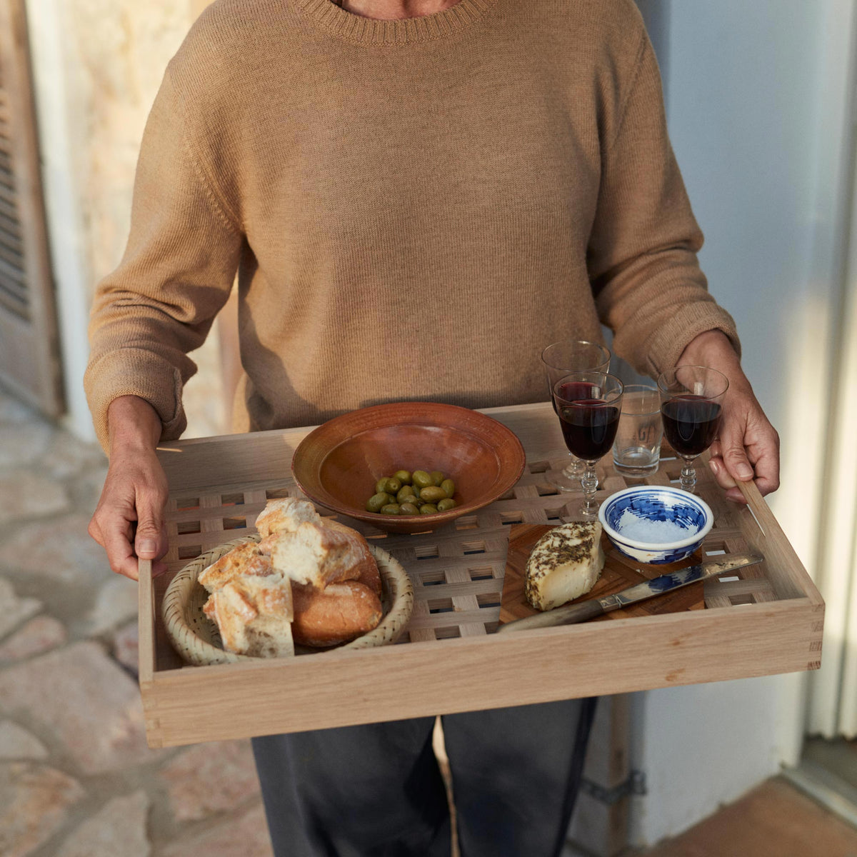 Fionia Tray by Skagerak, showing fionia tray in live shot.