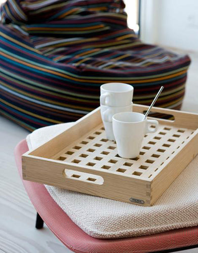 Fionia Tray by Skagerak, showing fionia tray in live shot.